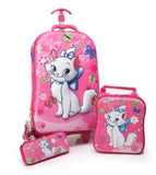 3D Kids Rolling School Bags