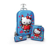 3D Kids Rolling School Bags