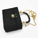 rattan black straw