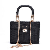 rattan black straw